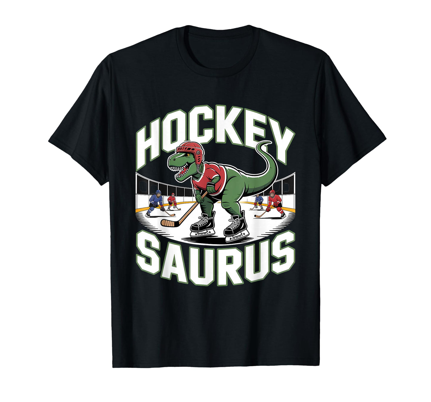 Ice Hockey Saurus T-Rex Dinosaur Dino Funny Hockeysaurus T-Shirt