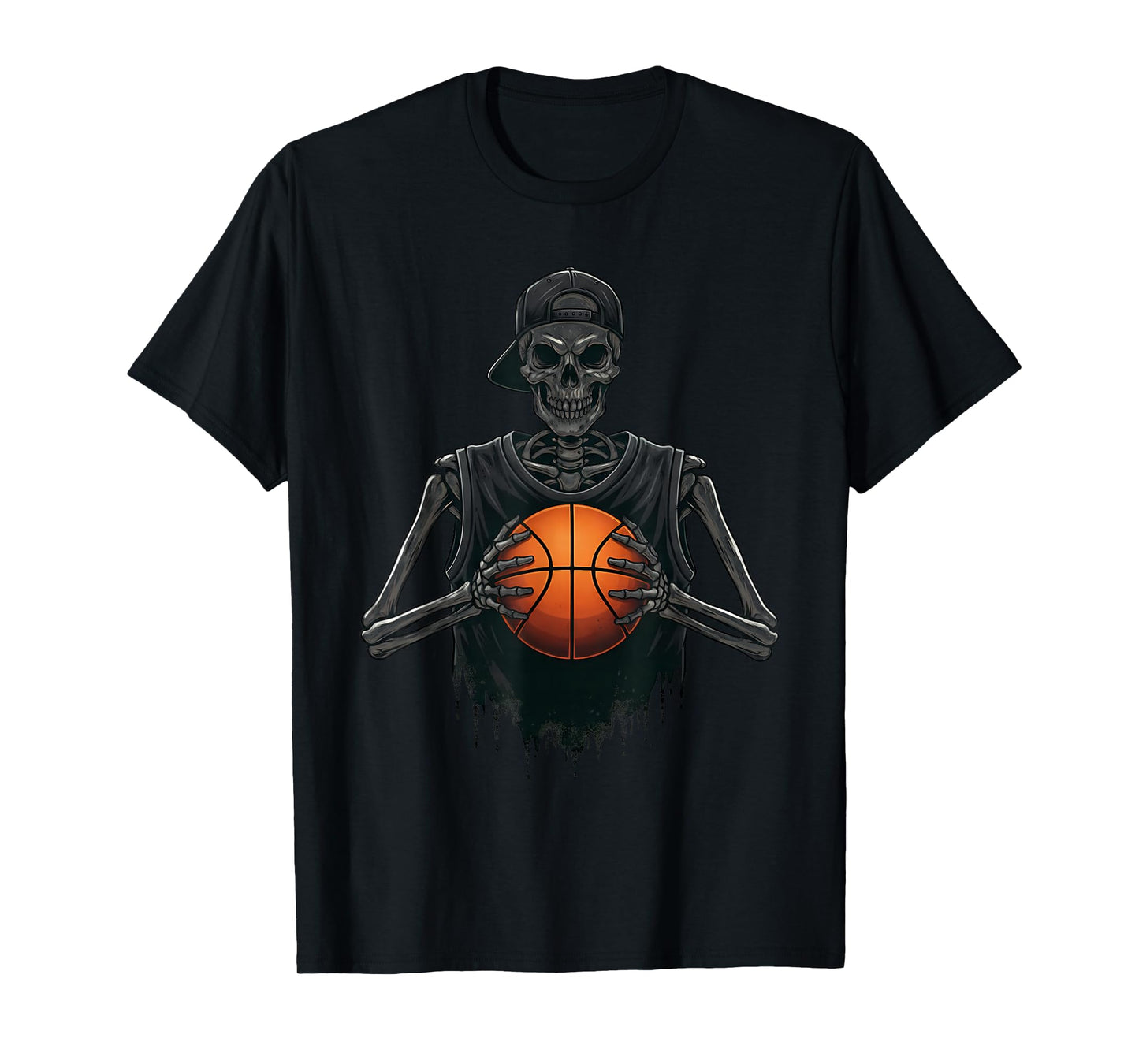 Halloween Skeleton Basketball Spooky Sports Graphic T-Shirt