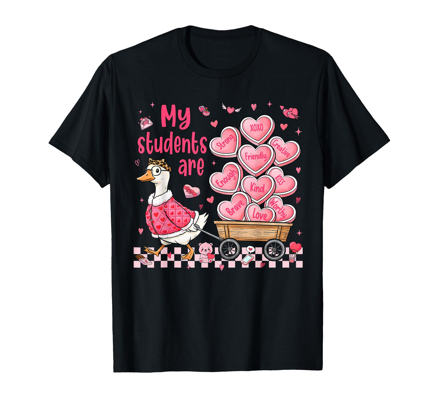 My Students are Kind Strong Goose Valentine Teacher Women T-Shirt