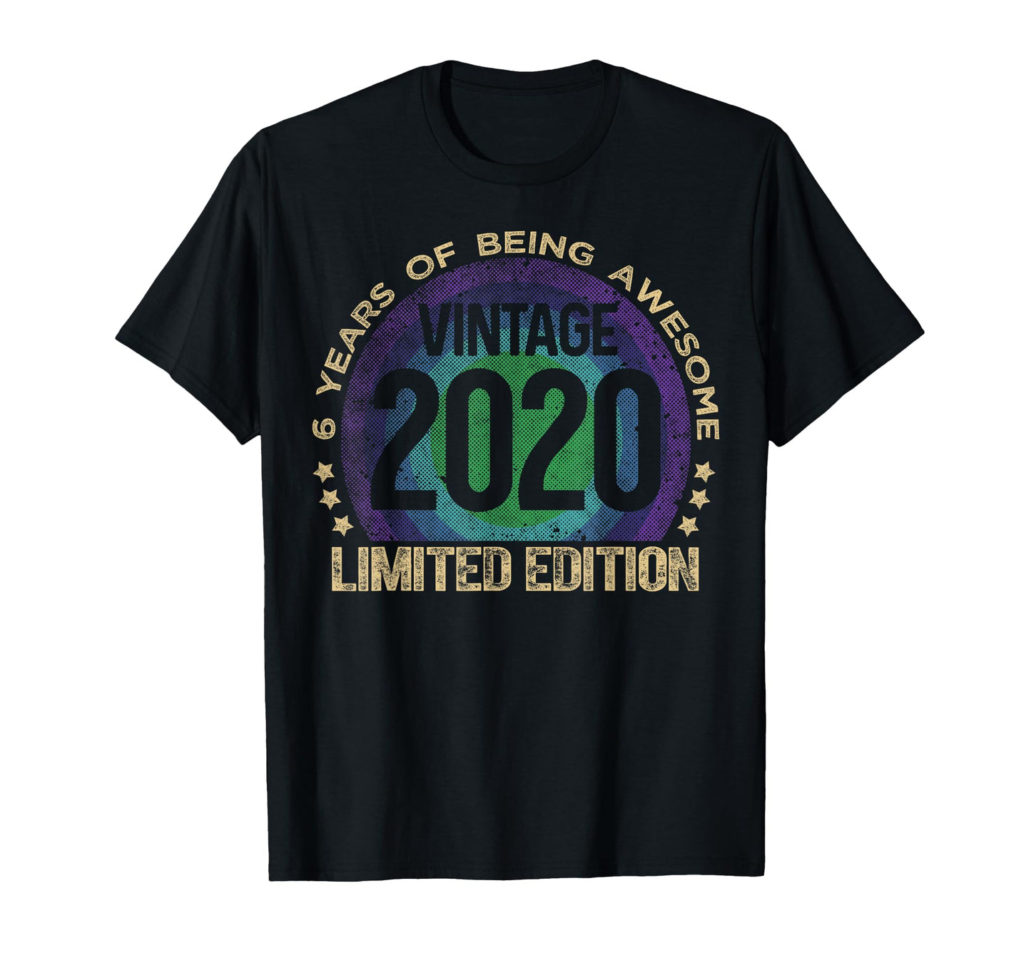 6 Year Old Gifts Vintage 2020 Limited Edition 6th Birthday T-Shirt