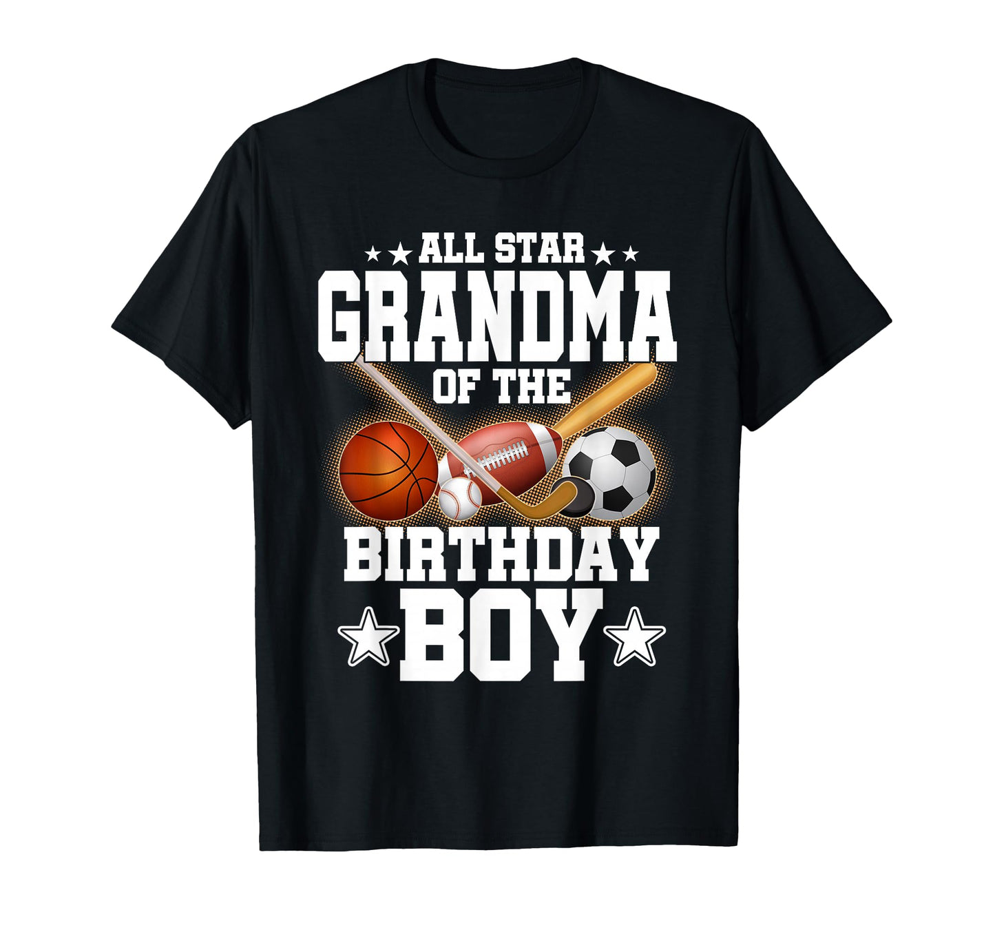 All Star Grandma of The Birthday Boy Basketball Soccer T-Shirt