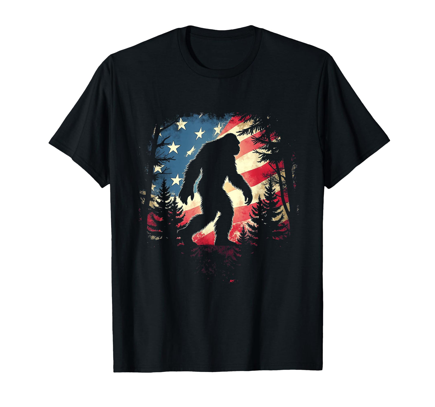 Bigfoot American Flag T-Shirt