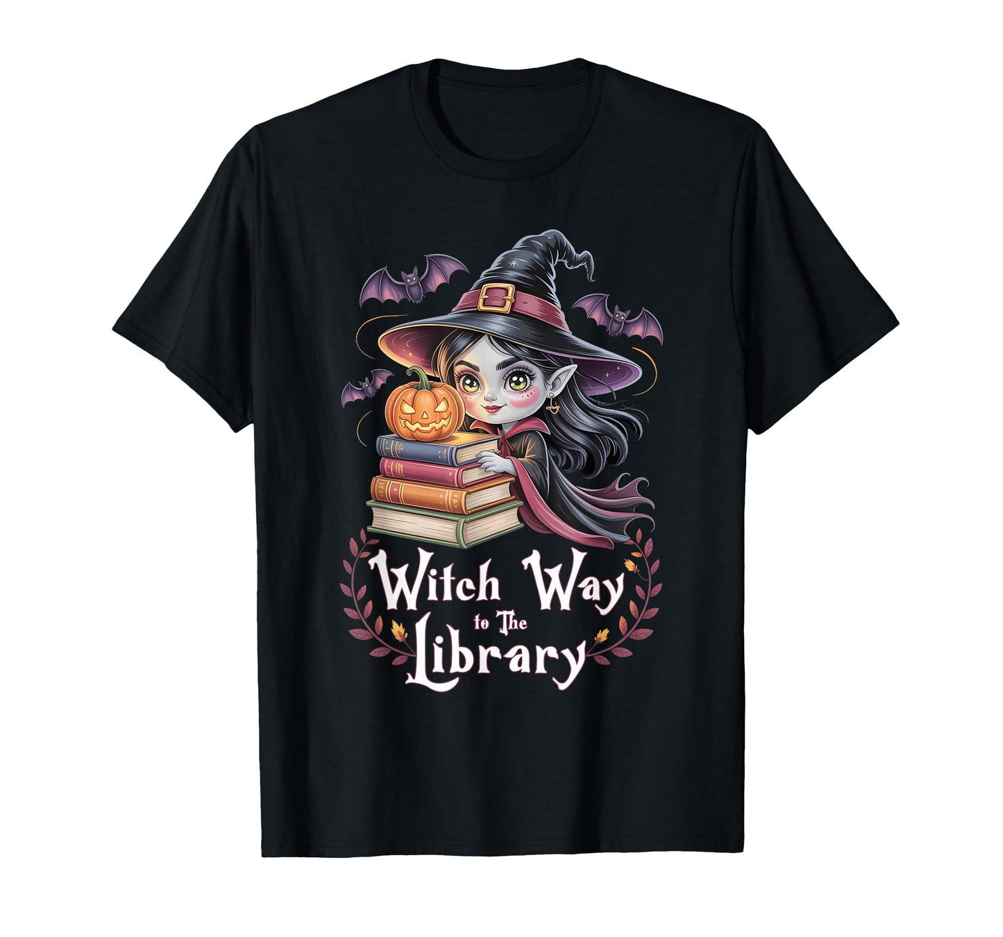 Witch Way to The Library Halloween Librarian Book Bookworm T-Shirt