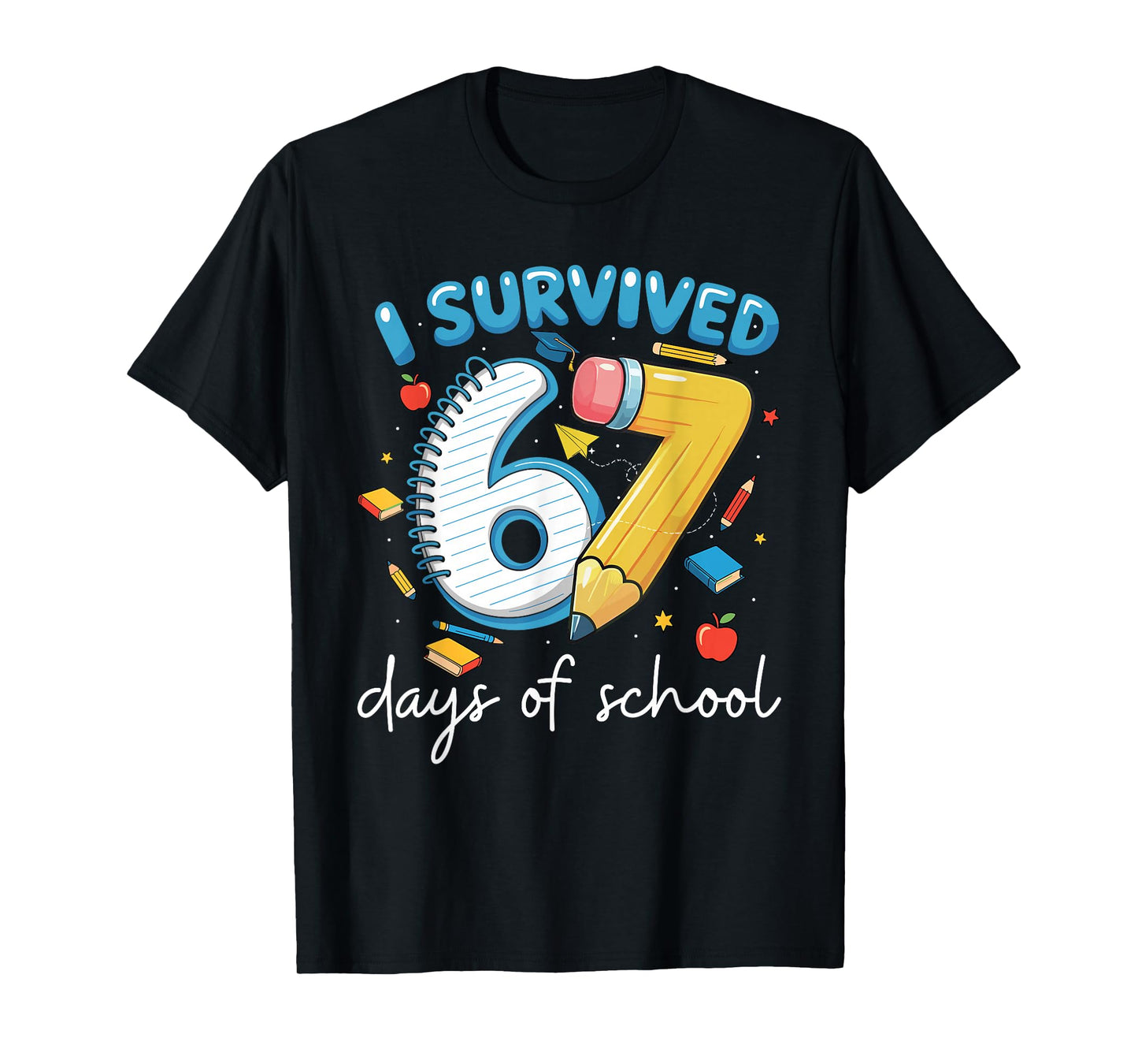 I Survived 67 Days of School Funny Leopard Student Style T-Shirt