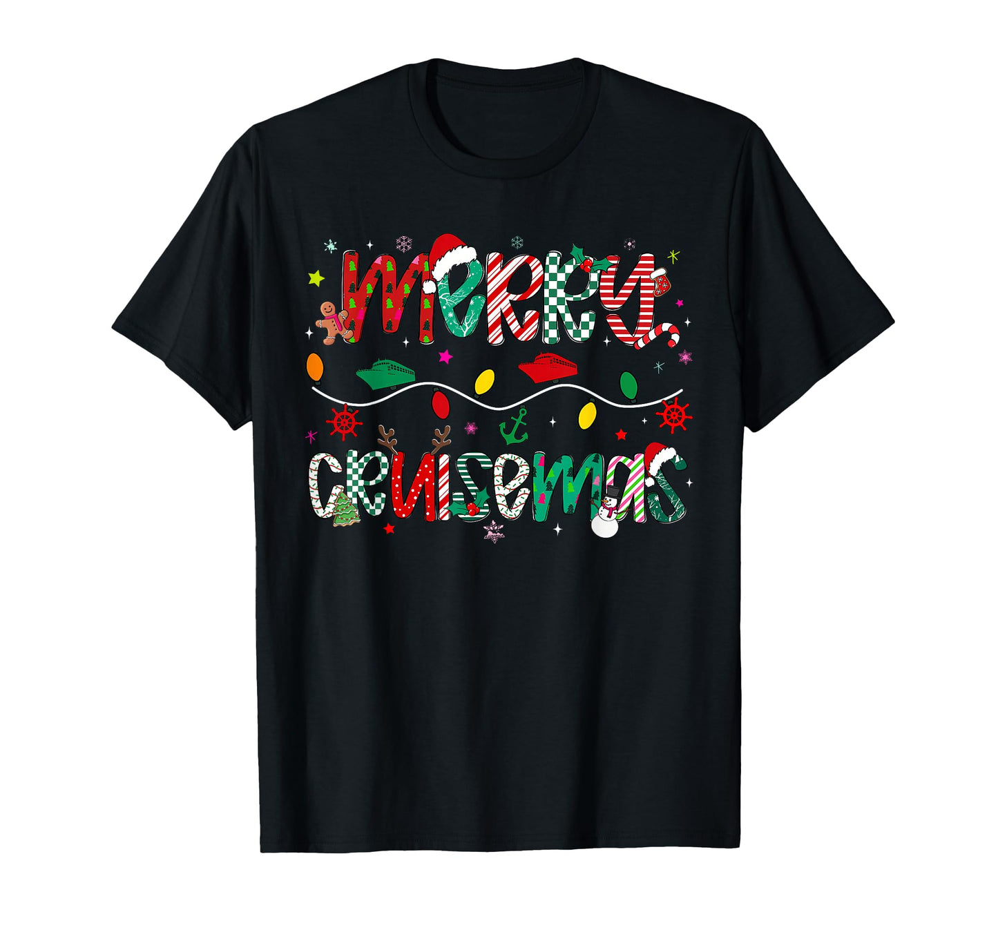 Preppy Merry Cruisemas Christmas Light Family Cruise T-Shirt