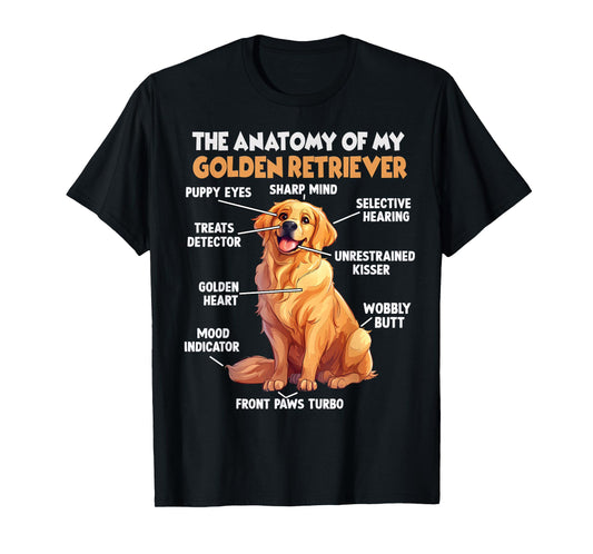Golden Retriever Dog Owner T Golden Retriever Anatomy T-Shirt