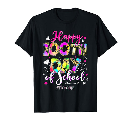 Womens Tie Dye Happy 100th Day of School para Life 100 Days T-Shirt