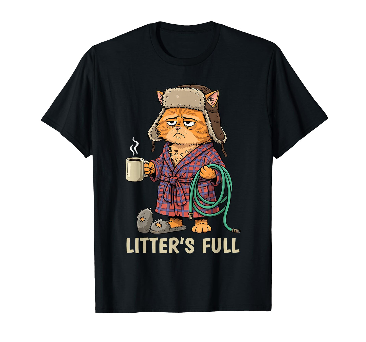 Litter’s Full Funny Cat Lovers Christmas T-Shirt