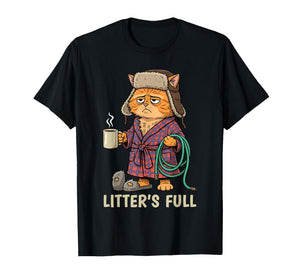 Litter’s Full Funny Cat Lovers Christmas T-Shirt