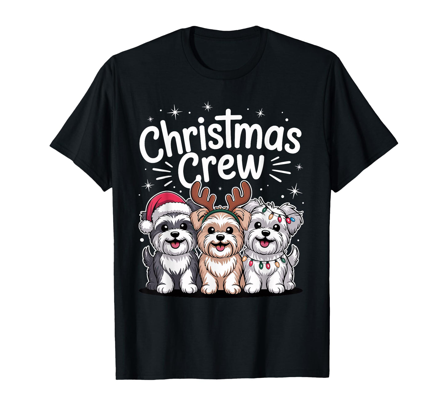 Christmas Crew Xmas Puppy Dog Breed Funny Christmas Morkie T-Shirt