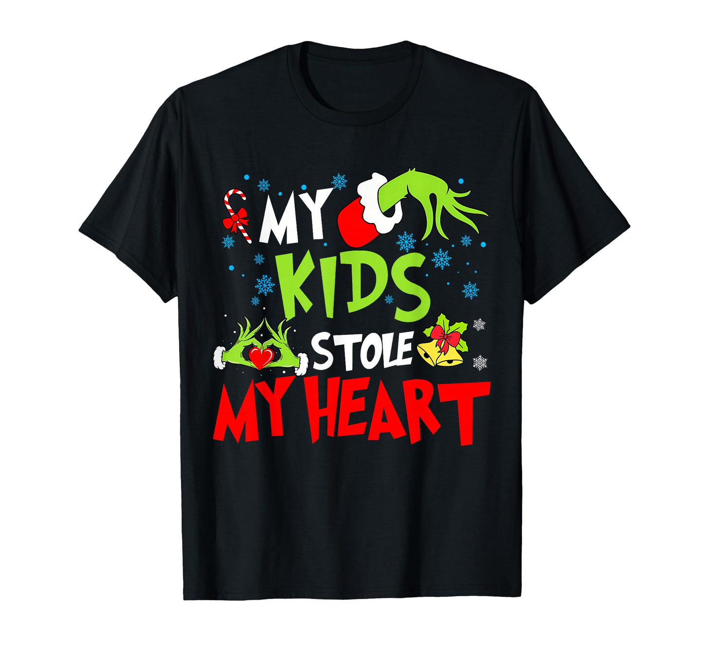 My Kids Stole Funny My Heart Matching Christmas Family T-Shirt