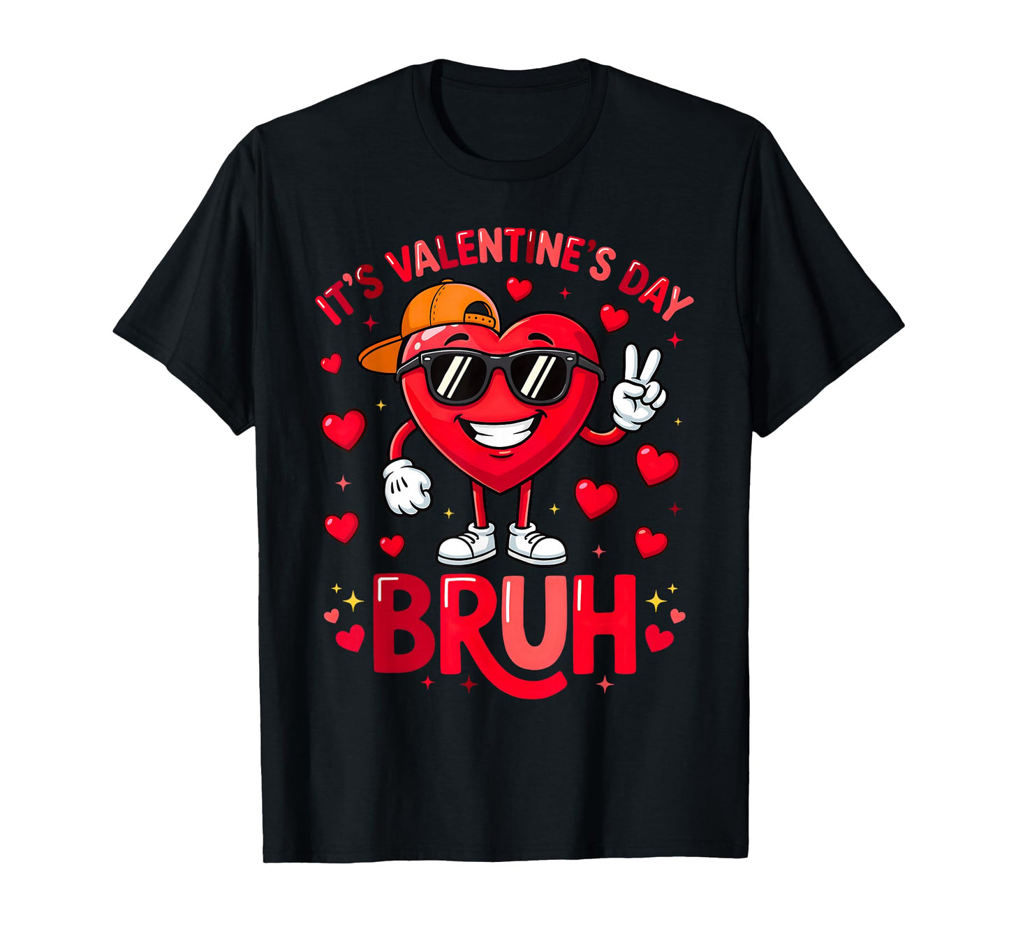 Bruh Valentines Day Boys Kids Heart Funny Valentines T-Shirt