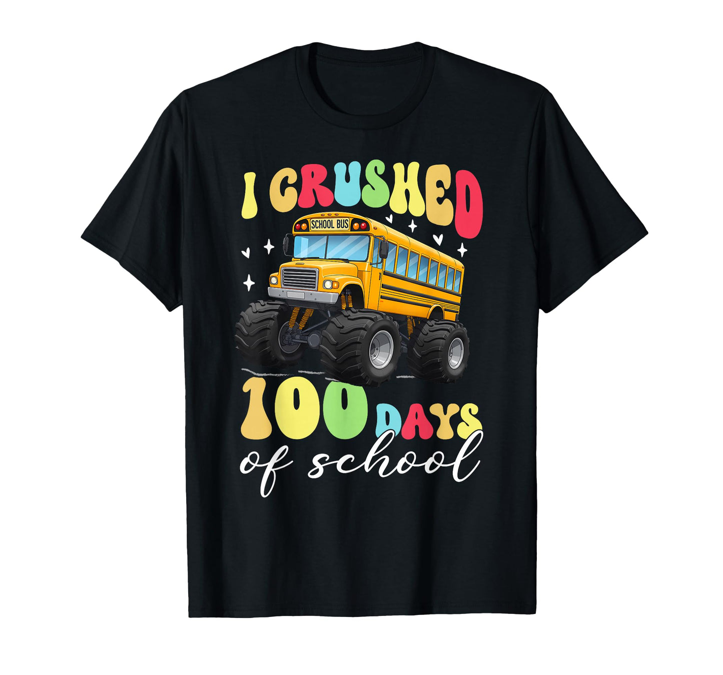 100th Day of School for Boys Monster Truck Funny Bus Driver T-Shirt