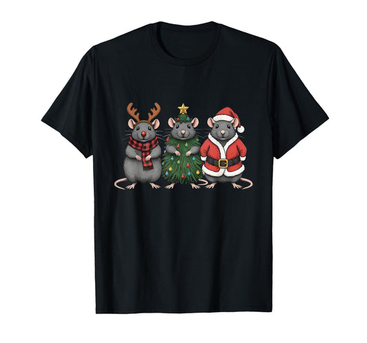 Merry Ratmas Christmas Santa Rat Mouse Lover Animal Pajama T-Shirt