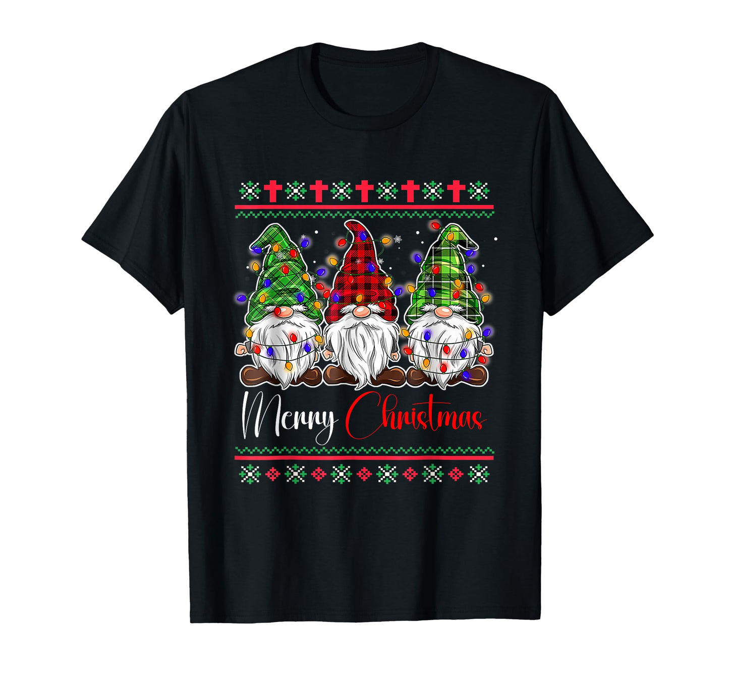 Merry Christmas Leopard Buffalo Red Plaid for Men Women T-Shirt