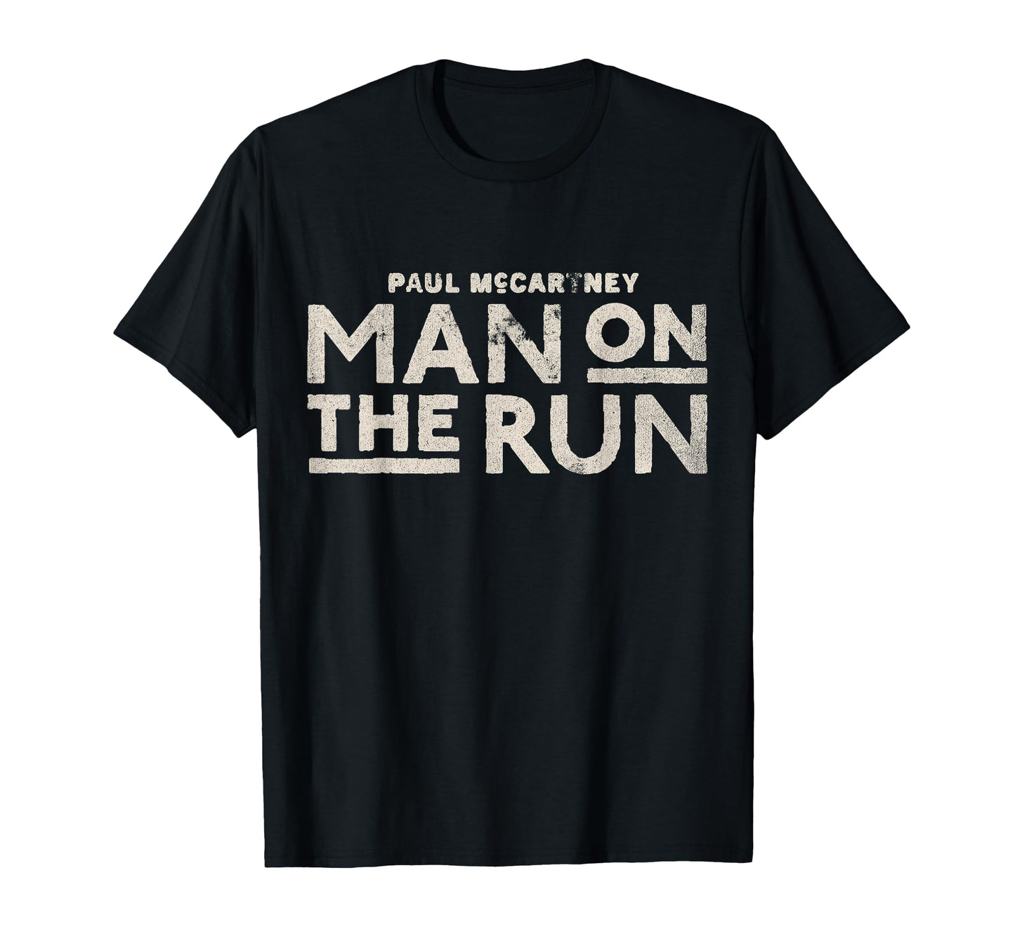 Official Paul McCartney Man On The Run Text T-Shirt