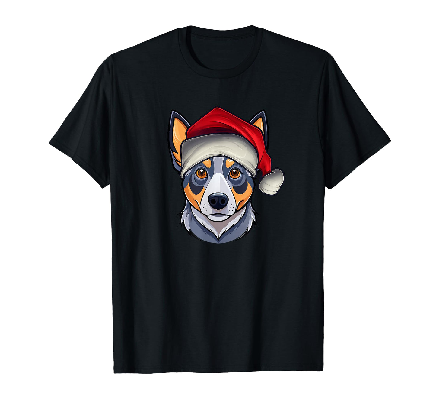 Funny Santa Hat Xmas Pajamas Blue Heeler Dog Christmas T-Shirt