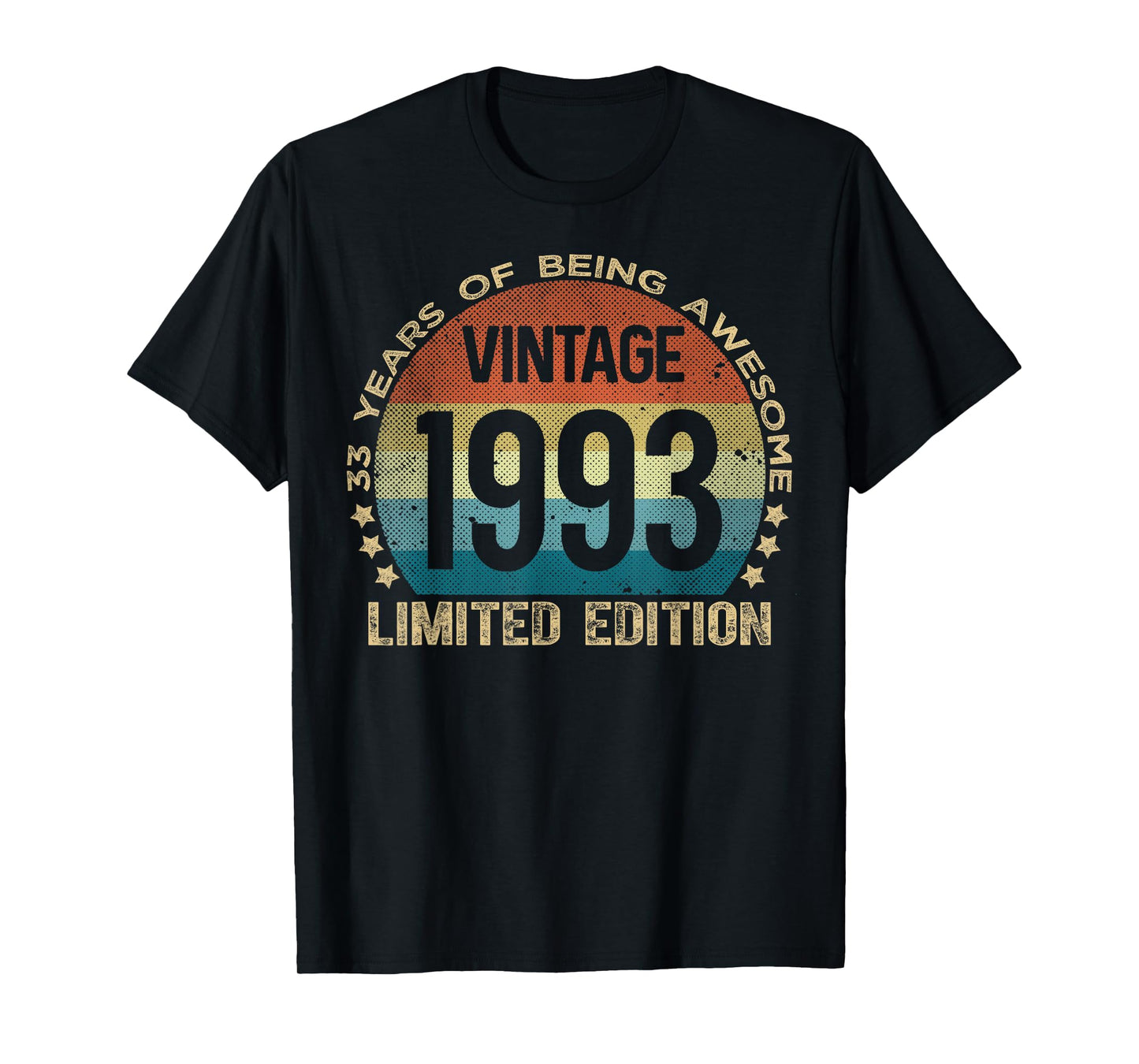 33 Year Old Gifts Vintage 1993 Limited Edition 33rd Birthday T-Shirt