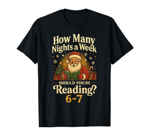 Funny Santa Reading 67 Meme Tee Christmas Teacher Book Lover T-Shirt