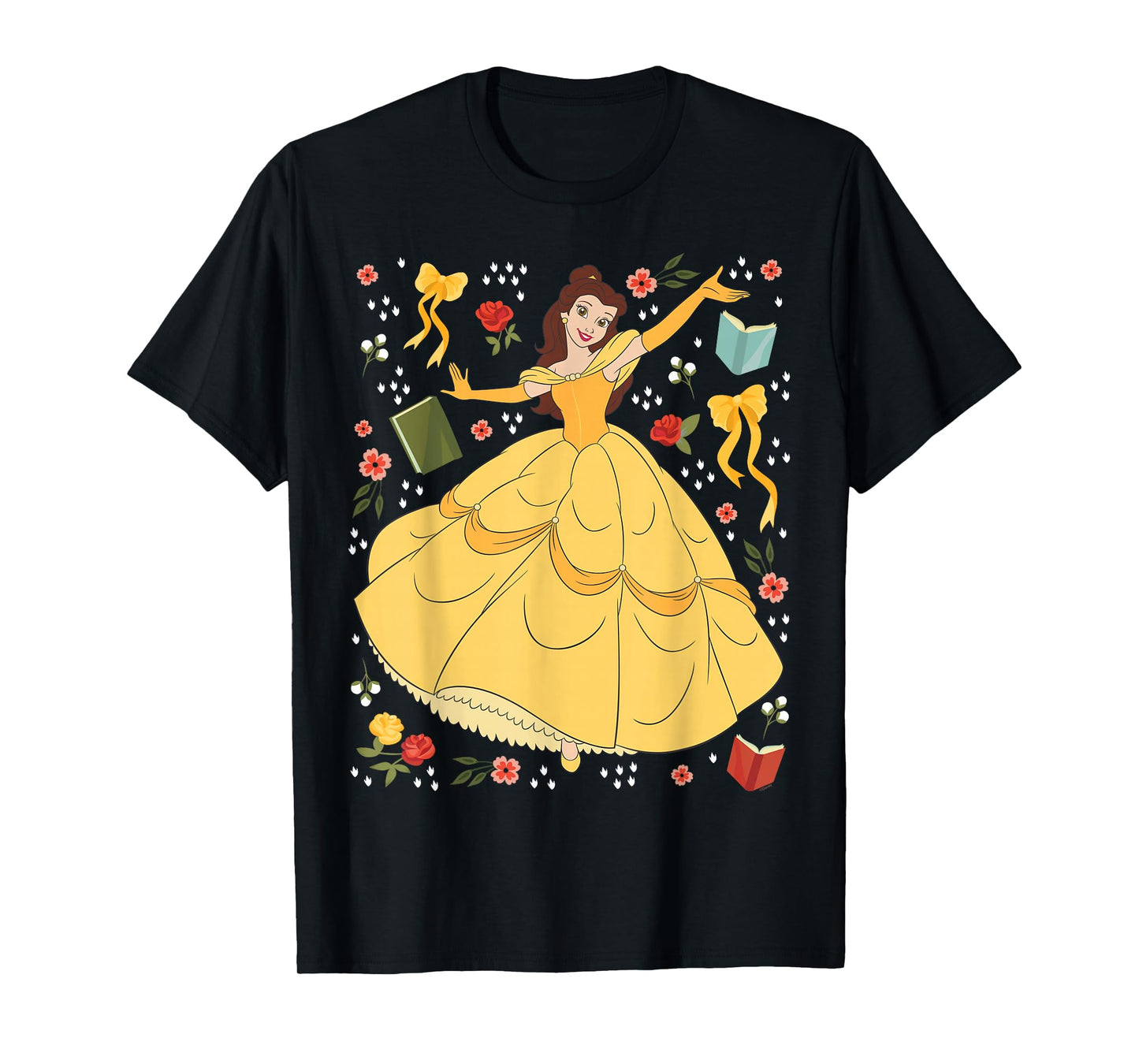 Disney Princess Belle Beauty and The Beast Collage Portrait T-Shirt