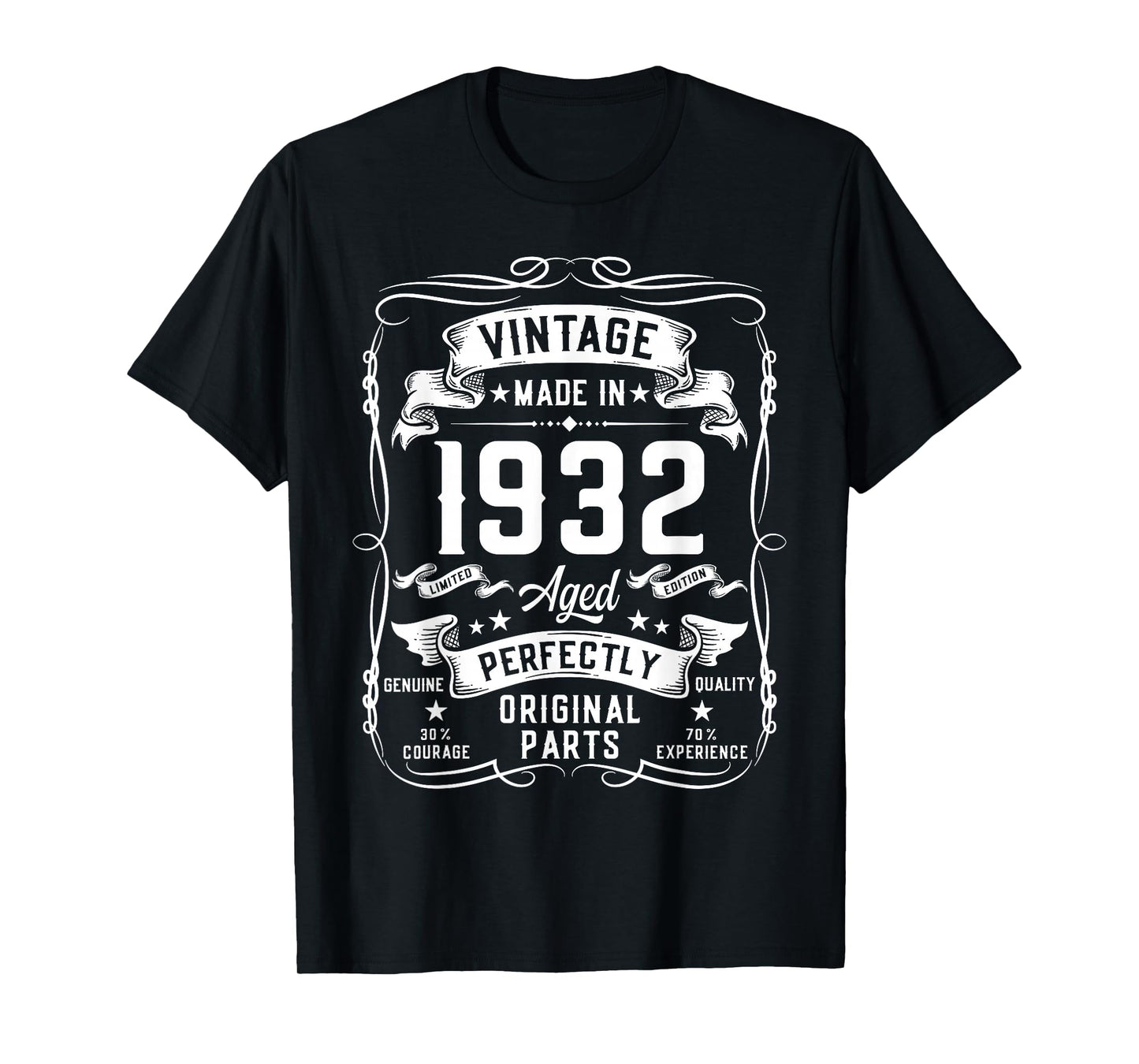 Vintage 1932 94yr 94th Birthday Gifts for Men 94 Years Old T-Shirt