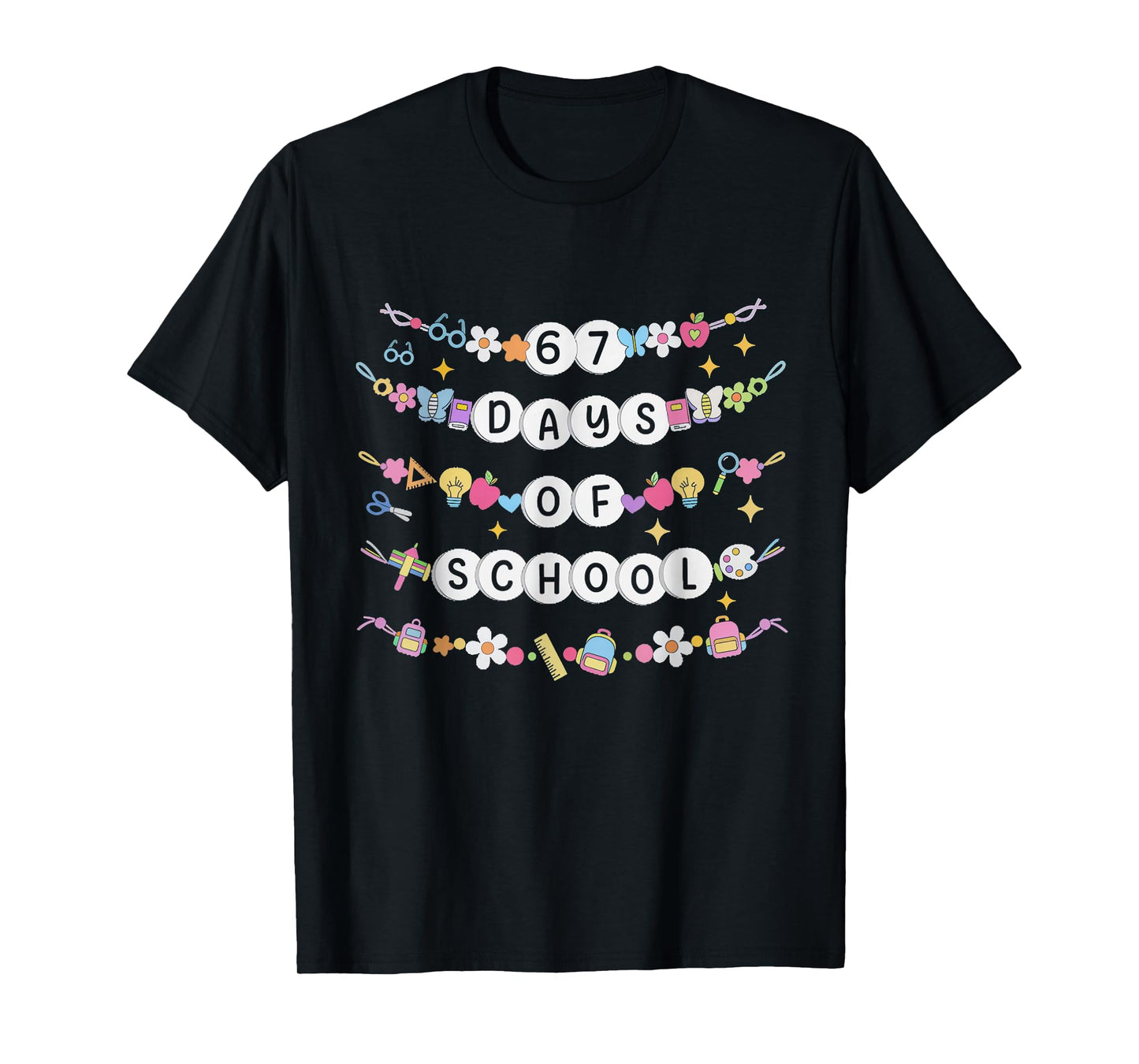 100 Days of School Truck 67th Day of School Six Seven Kids T-Shirt