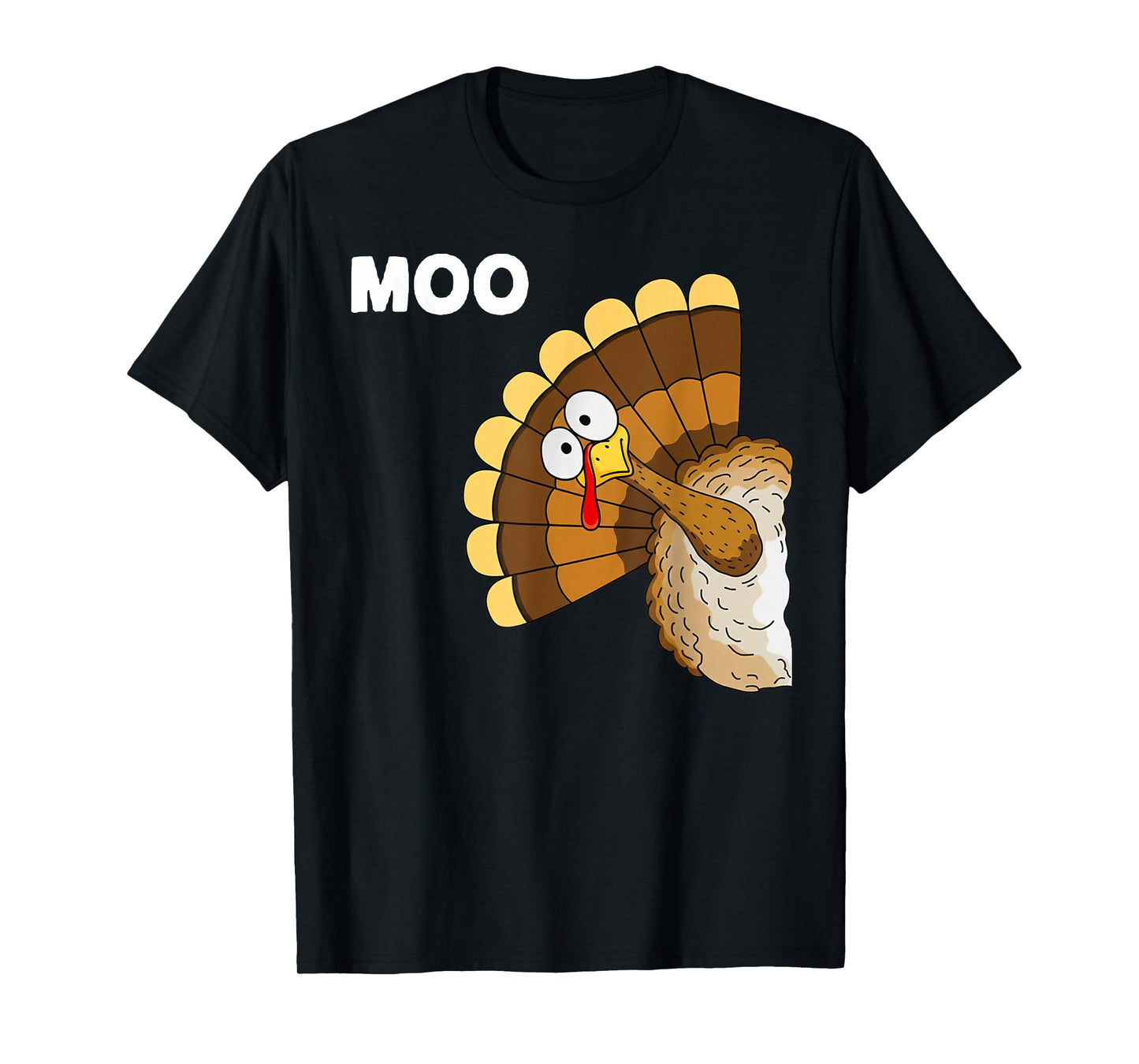 Funny Turkey Moo Thanksgiving Joke Gifts for Men Women Kid T-Shirt