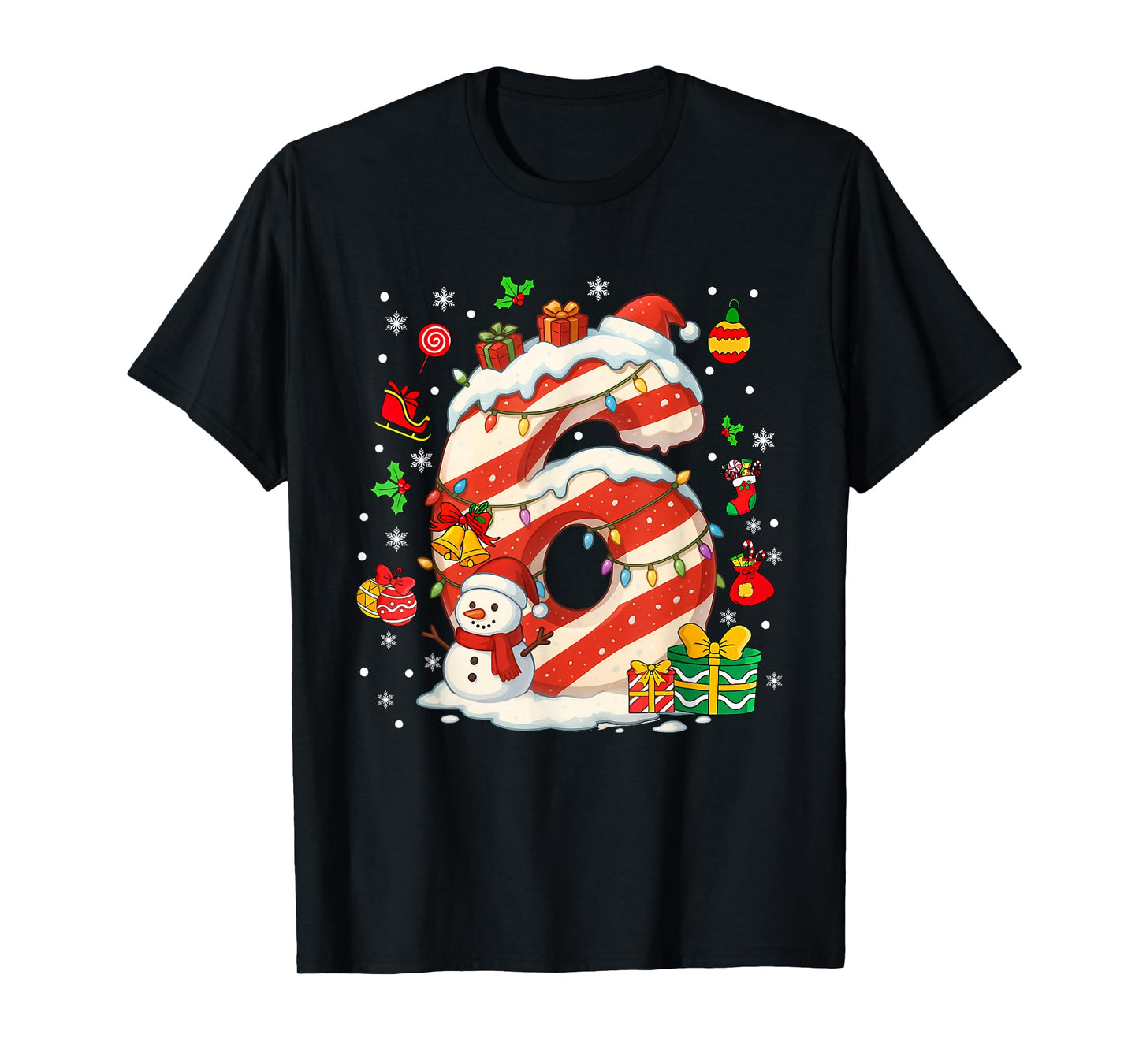 Number 67 Christmas Candy 6 7 Six Seven 6 7 Matching Couples T-Shirt