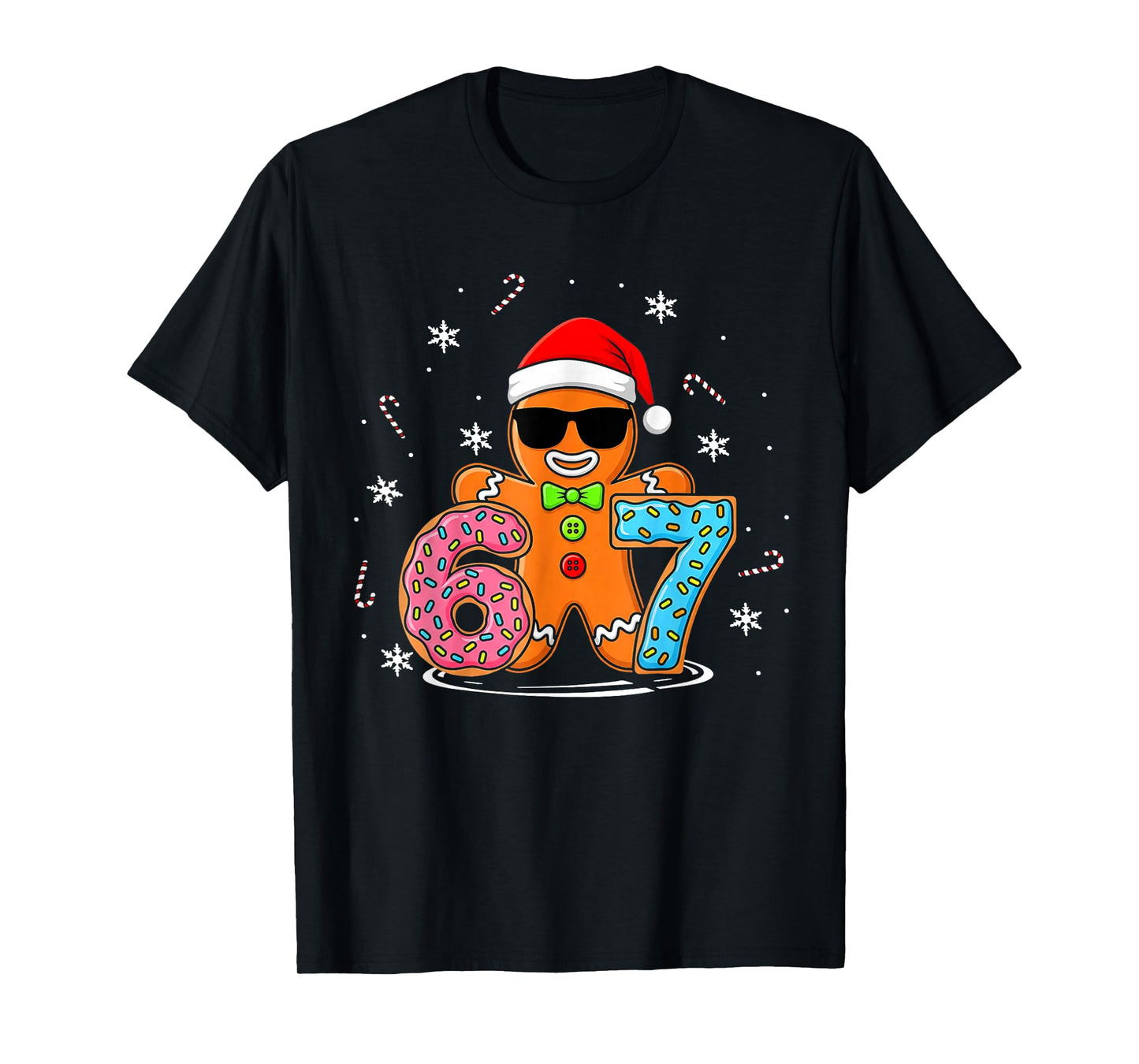 Funny Gingerbread 67 Six Seven Ice Cream Drip Christmas Boys T-Shirt