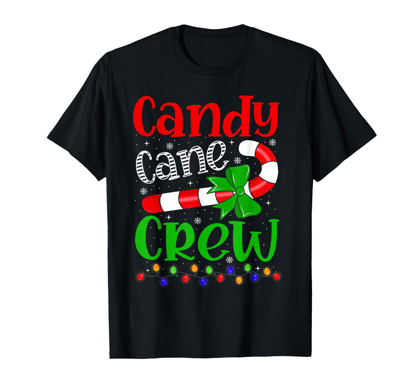 Candy Cane Crew Christmas Family Matching Funny Xmas Pajamas T-Shirt