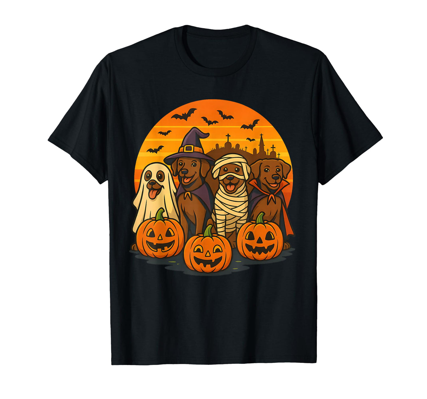 Halloween Brown Labrador Ghost Spooky Chocolate Lab Dog Mama T-Shirt