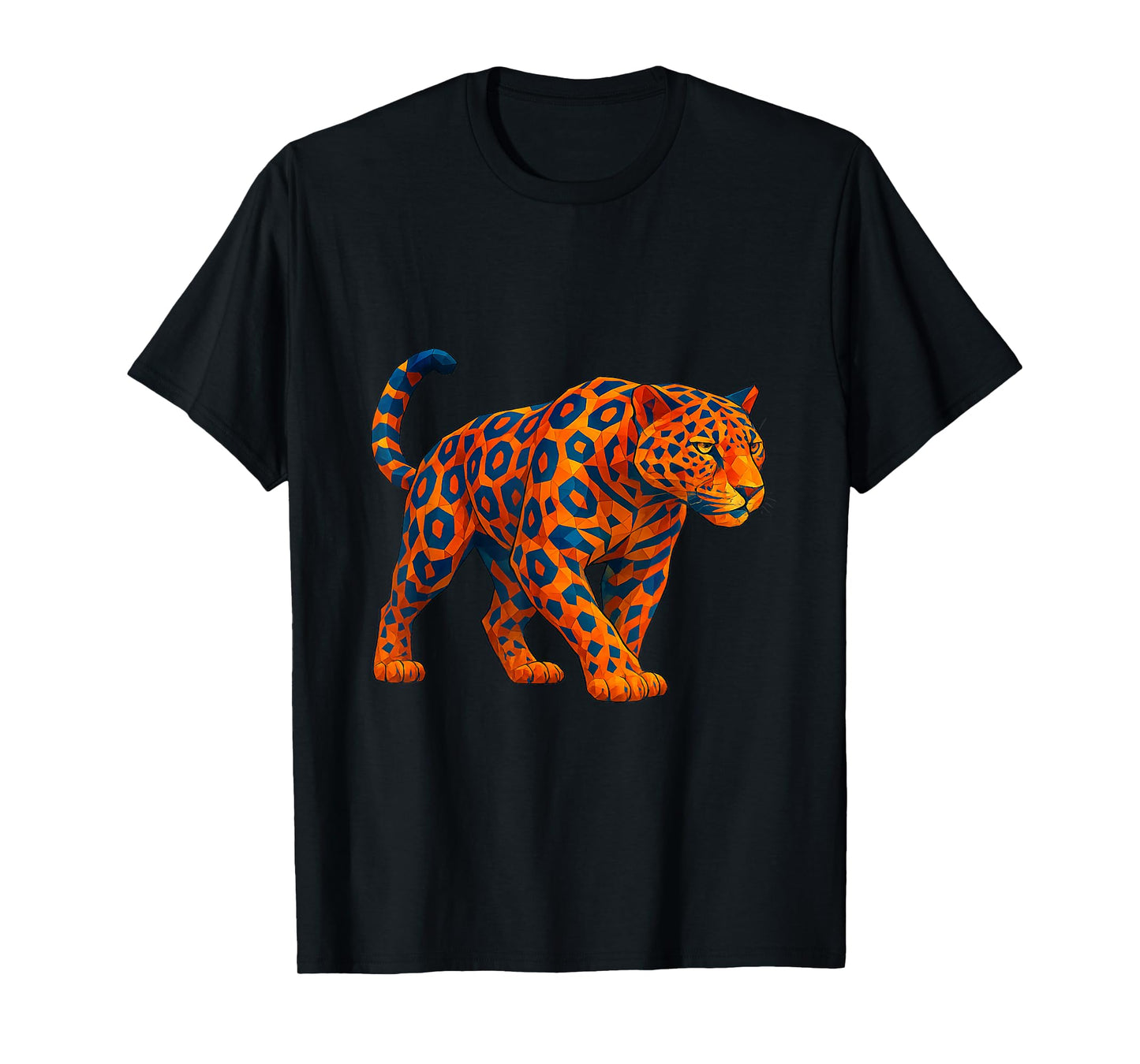 Geometric Leopard Jaguar Predator Polygon Abstract Art T-Shirt