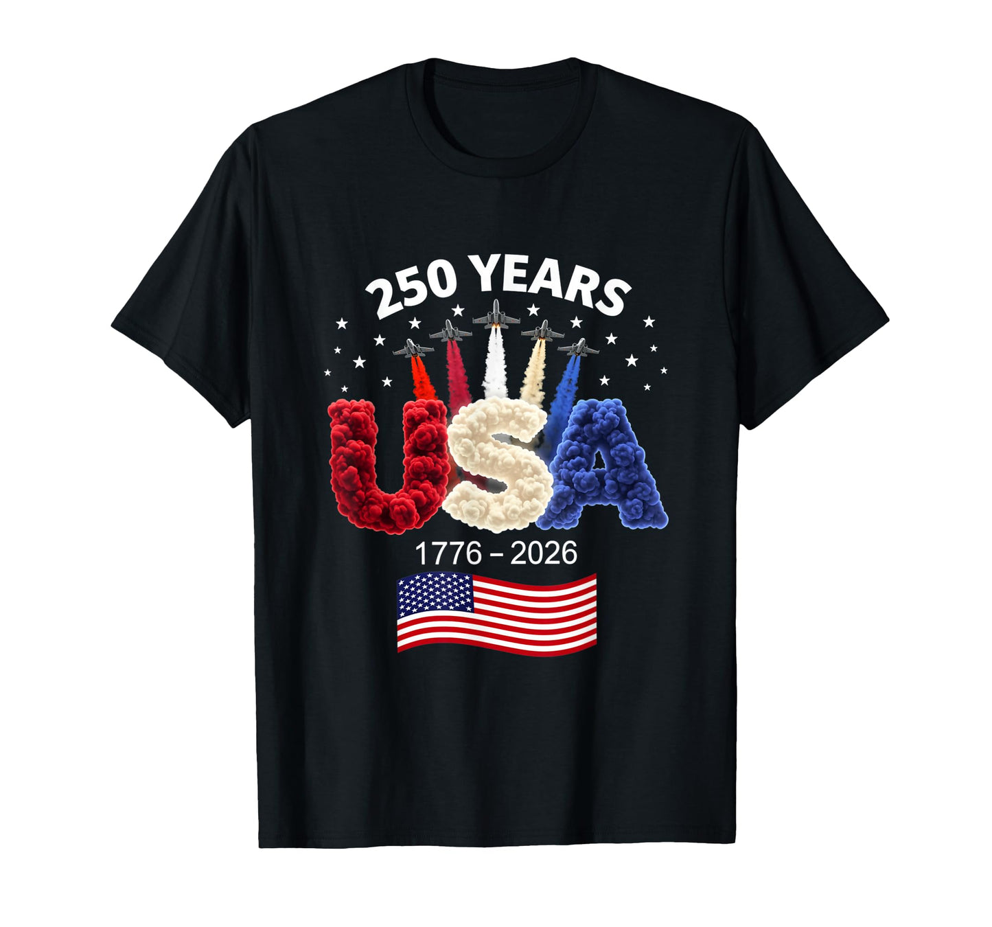 USA 250th Anniversary American Flag 250 Years 4th of July T-Shirt