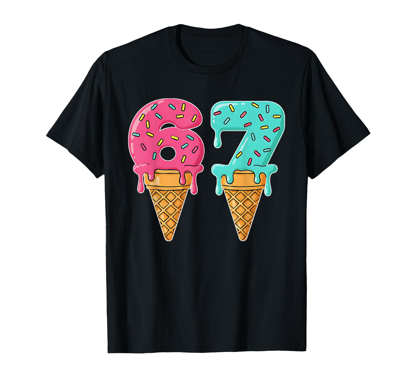 Baseball Drip Ice Cream 67 Baseball T-Shirt