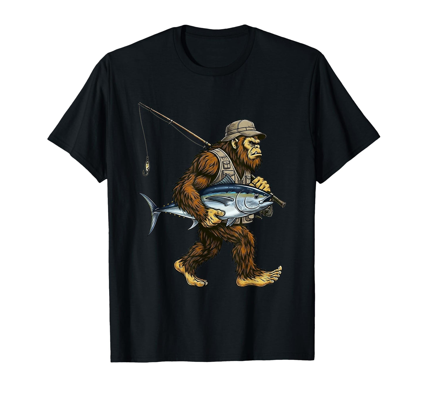 Tuna Bigfoot Fisherman Saltwater Fishing Sasquatch T-Shirt