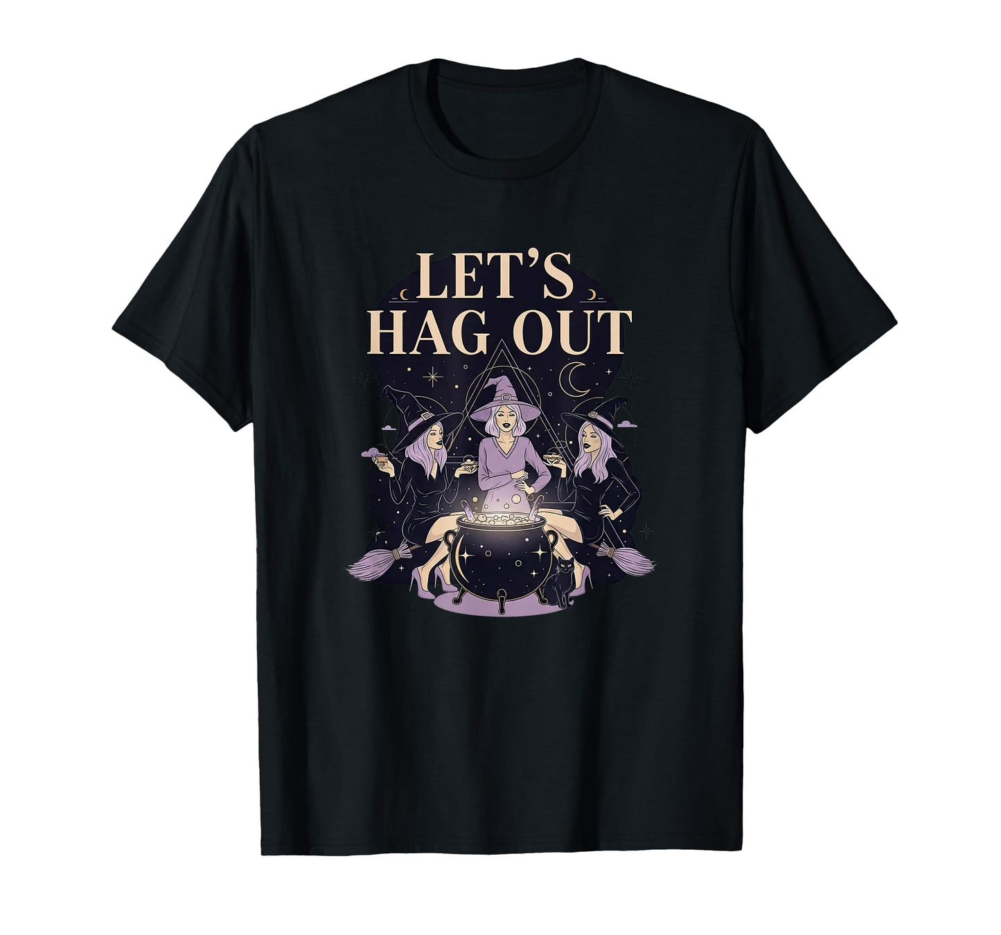 Lets Hag Out Funny Witch Coven Drink Halloween T-Shirt