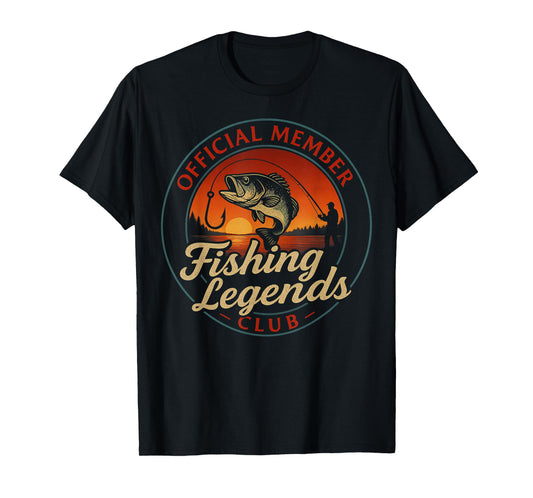 Fisherman Vintage Cool Fishing Legends Club Official Funny T-Shirt