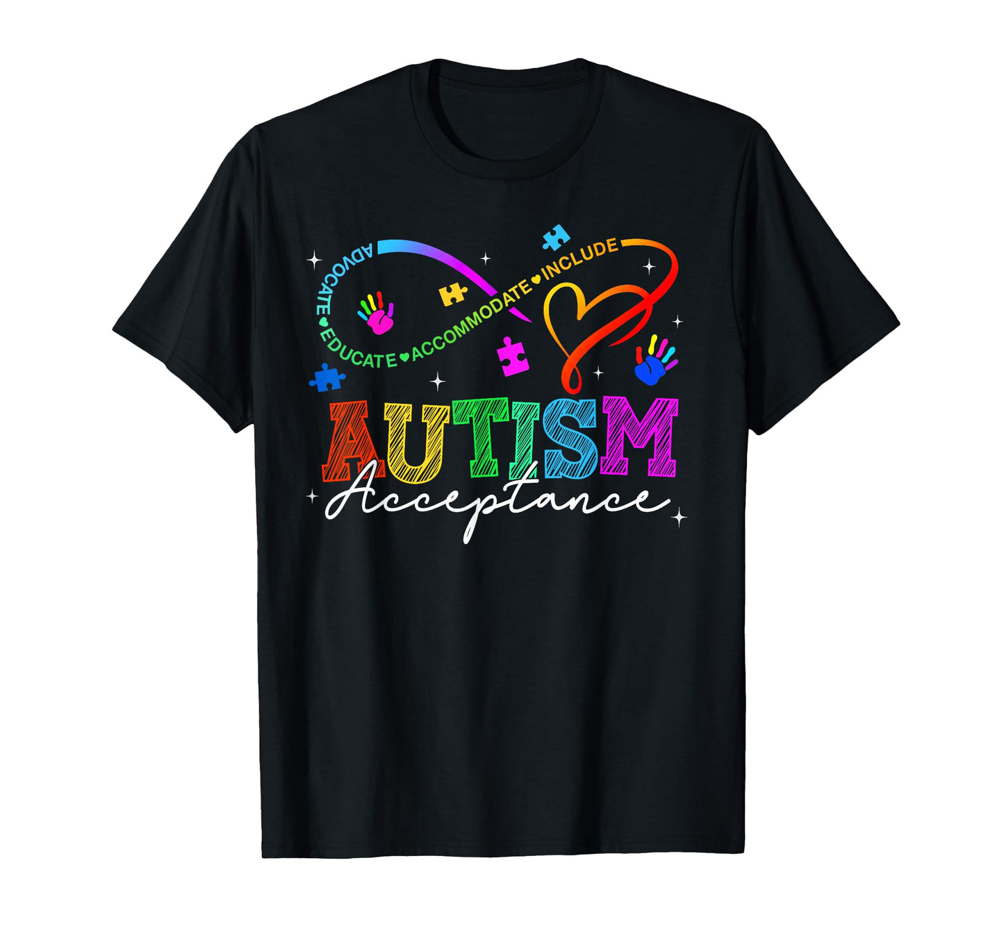 Neurodiversity Autism Awareness Rainbow Infinity Symbol T-Shirt