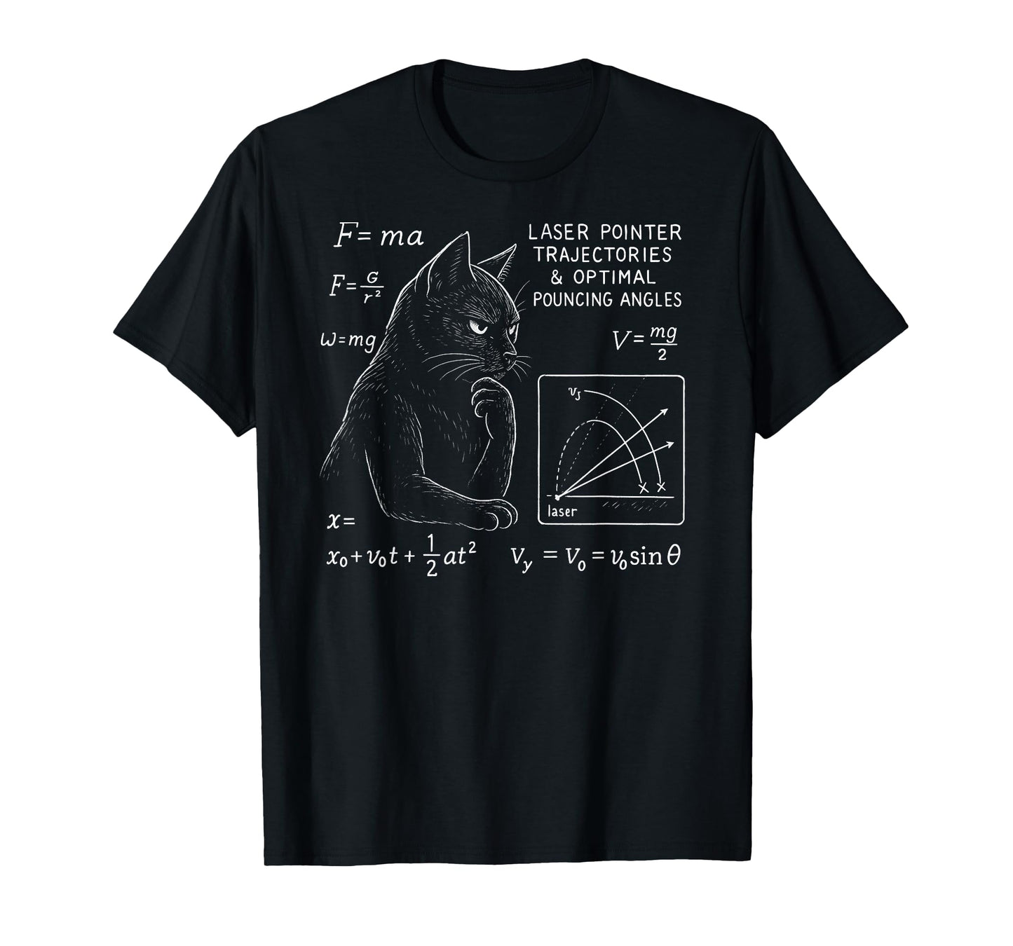 Funny Cat Math Physics Equations Science Humor T-Shirt