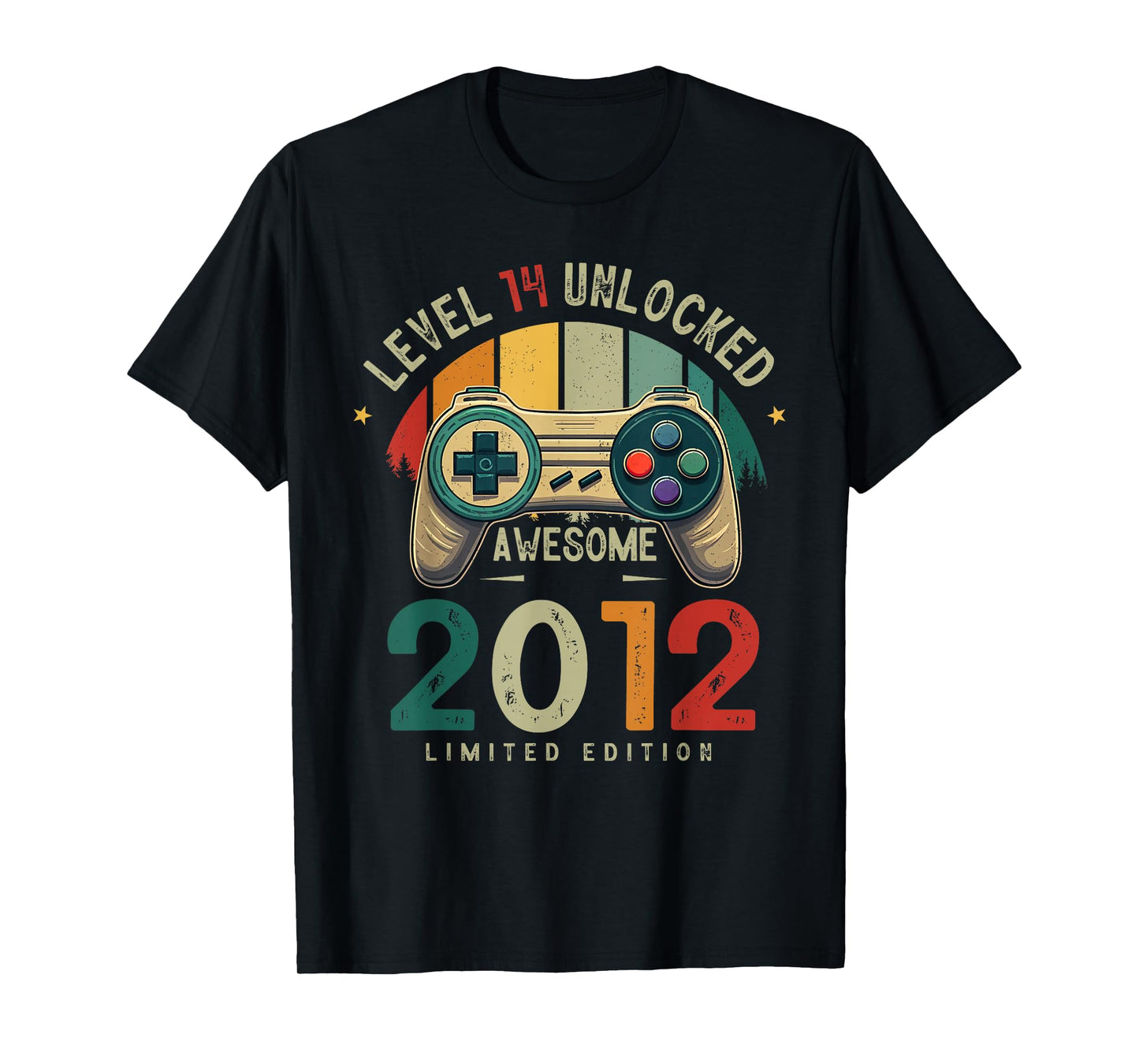Level 14 Unlocked Awesome Since 2012 14th Birthday Gaming T-Shirt