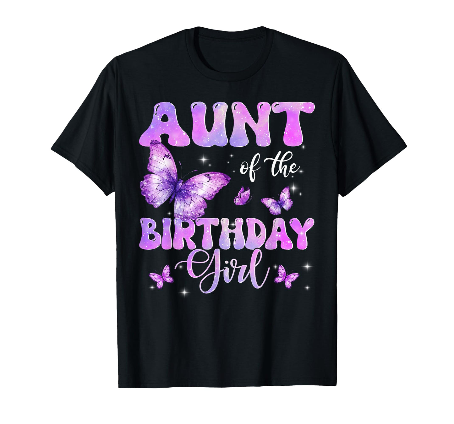 Aunt of The Birthday Girl Butterfly Family Matching T-Shirt