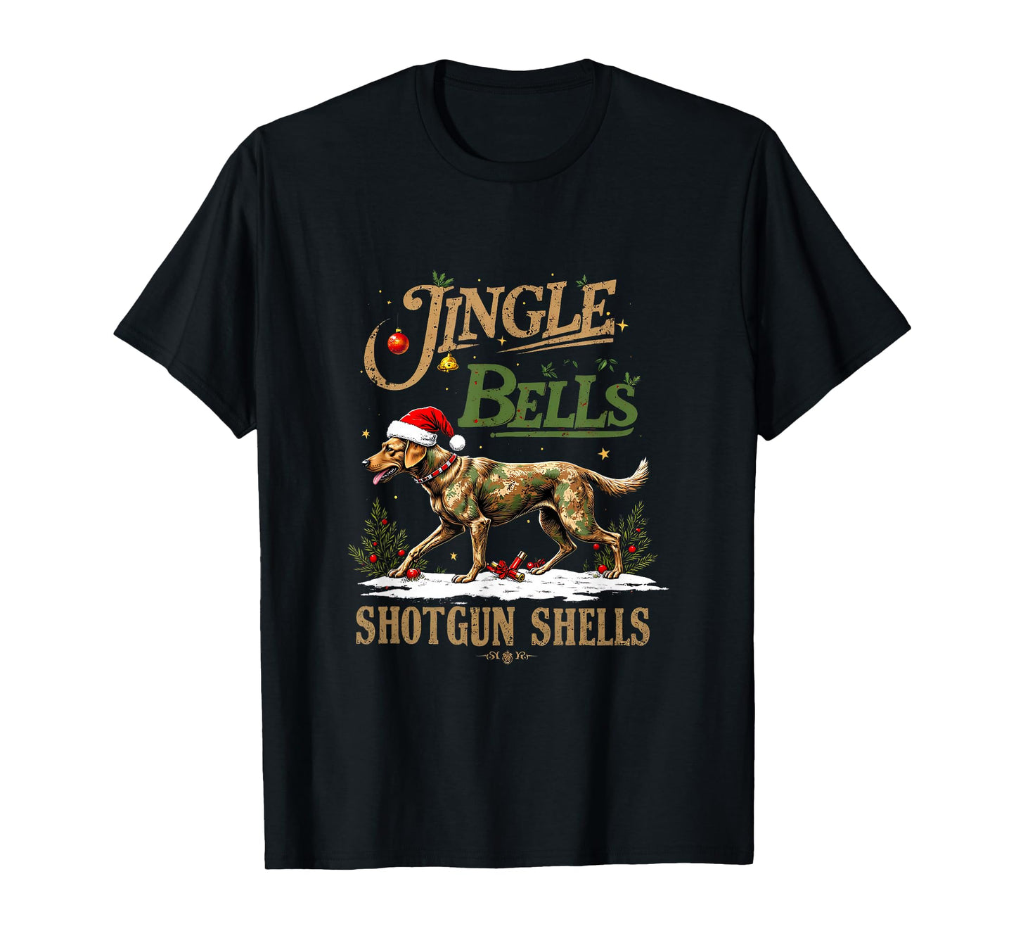 Christmas Jingle Bells Deer Hunting Dashing Through Snow T-Shirt
