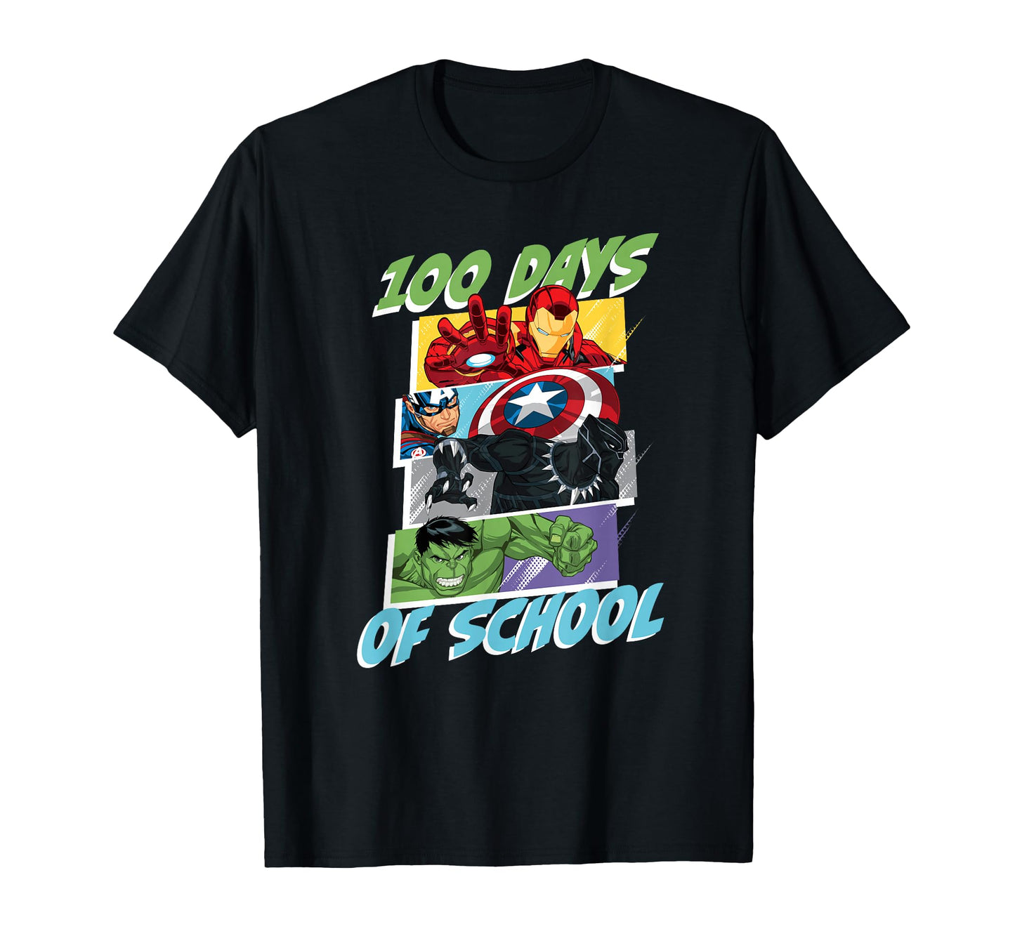 Marvel Super Heroes Avengers 100 Days of School 100th Day T-Shirt
