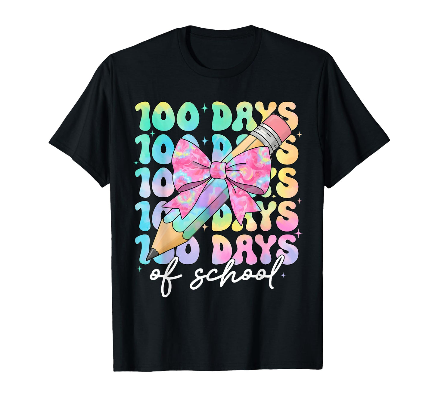Girls 100th Day of School Teacher 100 Days of School Bows T-Shirt