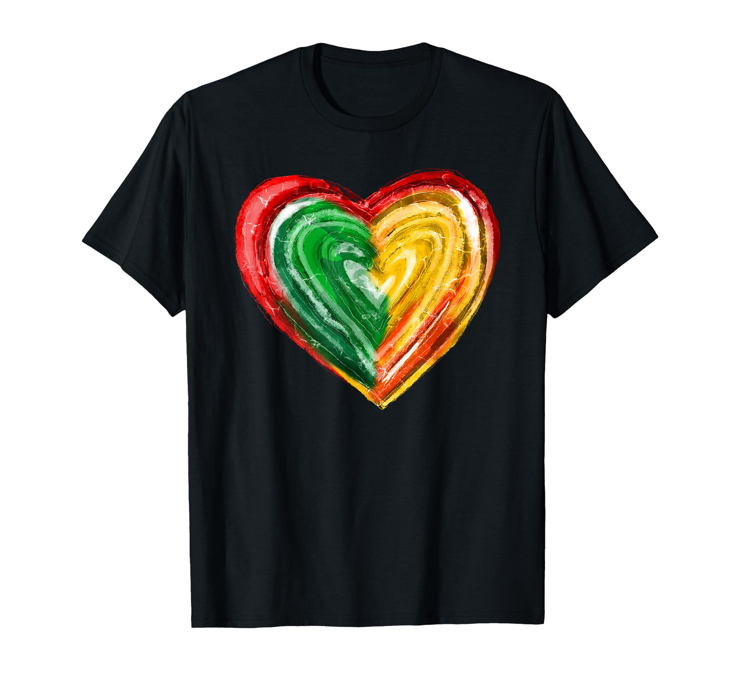 Heart Black History Culture Excellence Melanin African Roots T-Shirt