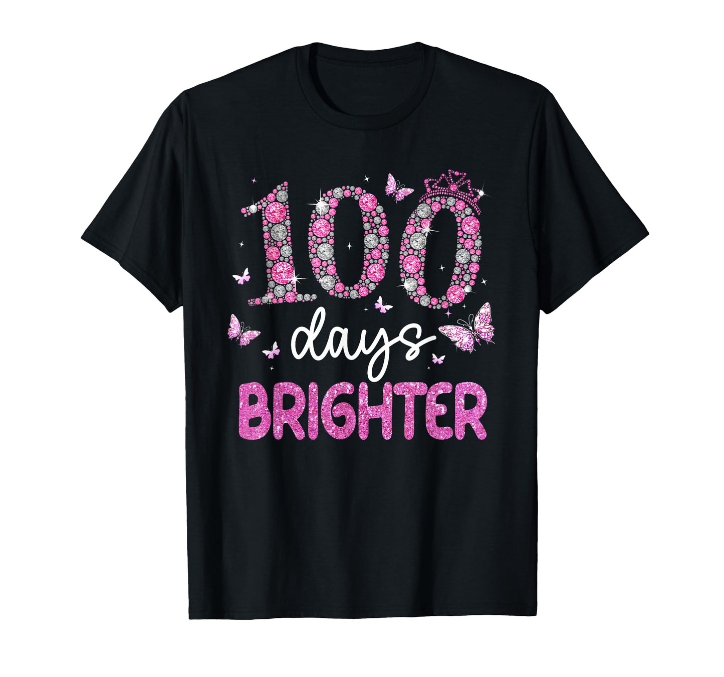 100 Days Brighter Happy 100th Day of School Teachers Kids T-Shirt