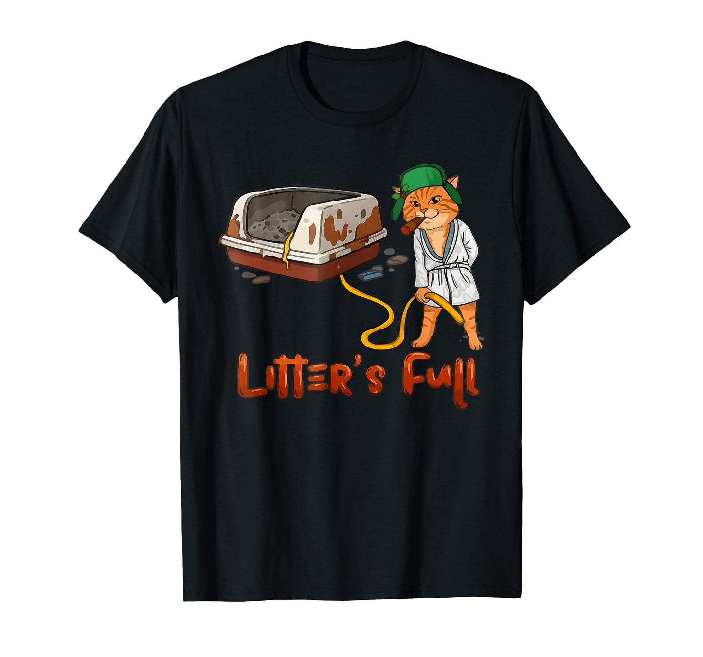 Litter’s Full Funny Cat Lovers Christmas Xmas Grumpy Humor T-Shirt