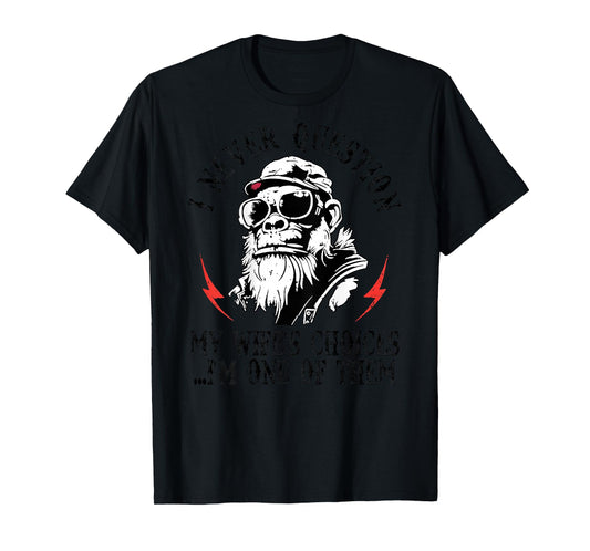 Back I Never Question My Wife's Choices Monkey Funny Husband T-Shirt