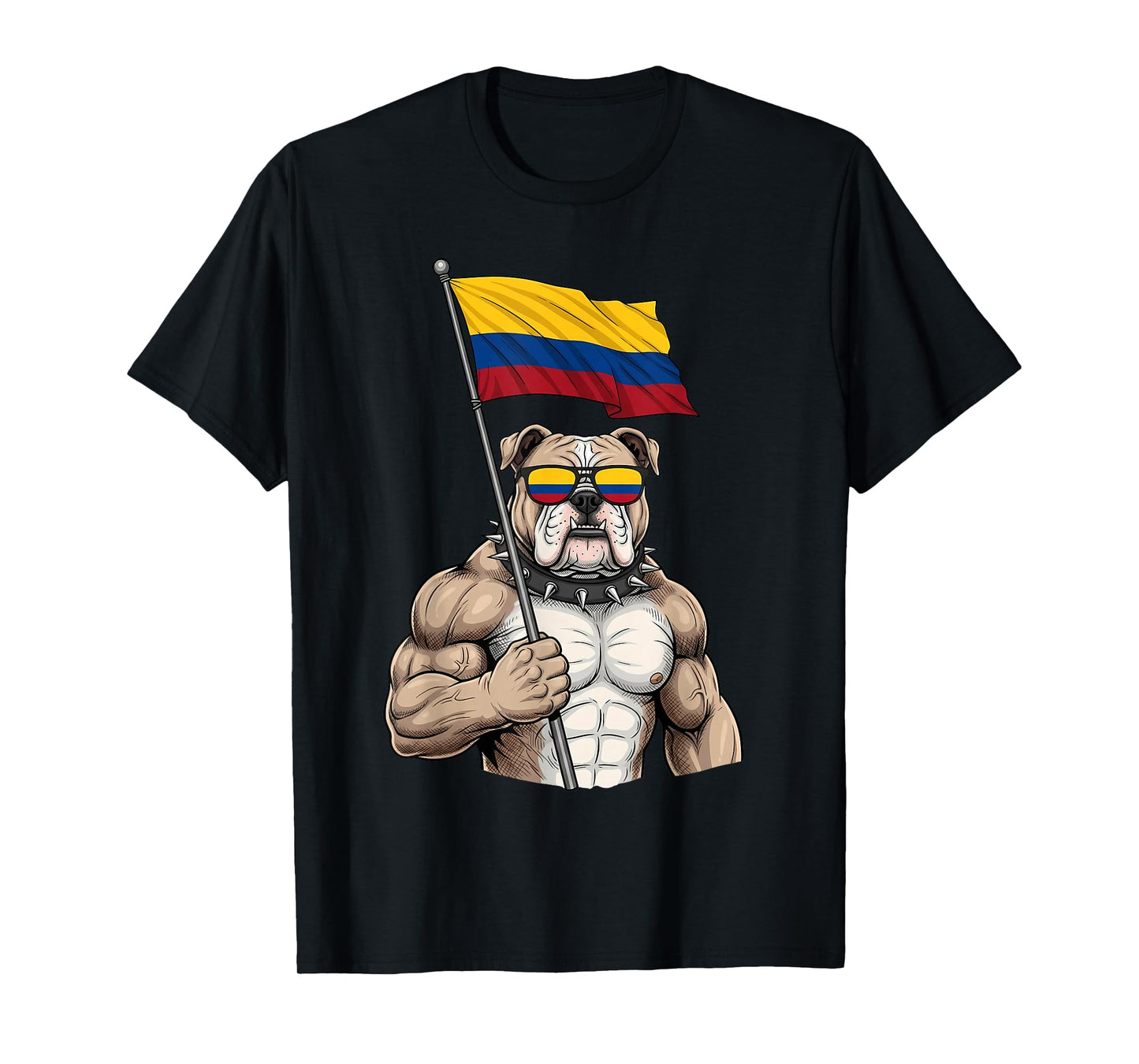 Colombia Flag Bulldog Colombian Roots Colombian Pride T-Shirt