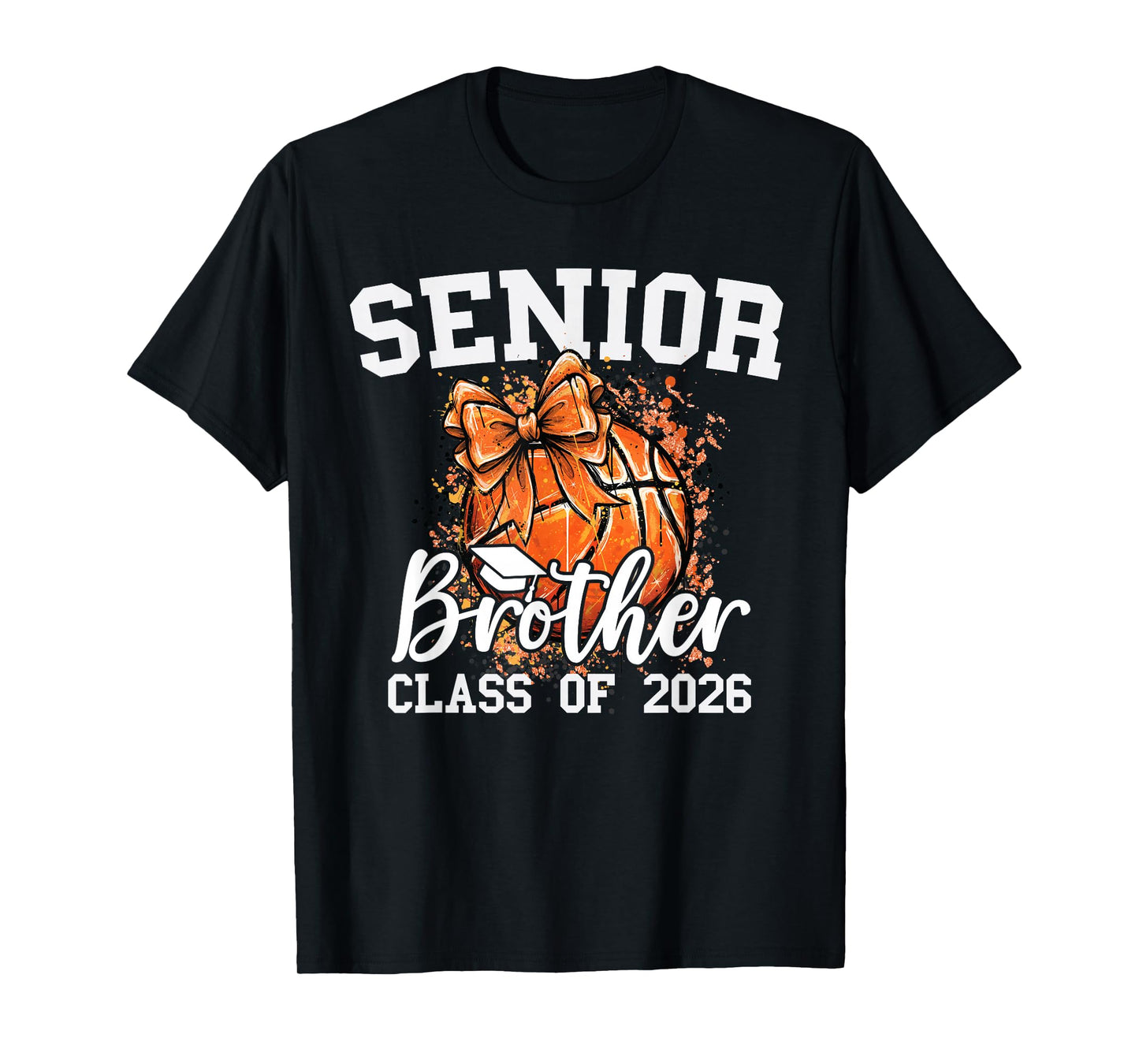 Senior Brother Class of 2026 Coquette Basketball Graduation T-Shirt